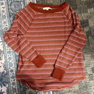 LOFT Striped Long Sleeve Top